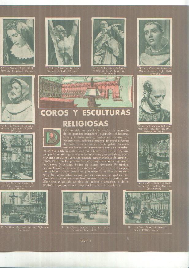 Cromos: Gallina Blanca: Coros y esculturas religiosas y Parque y Jardines