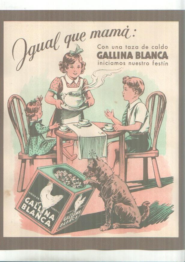 Cromos: Gallina Blanca: Cine (figuras mundiales) + propaganda de la firma