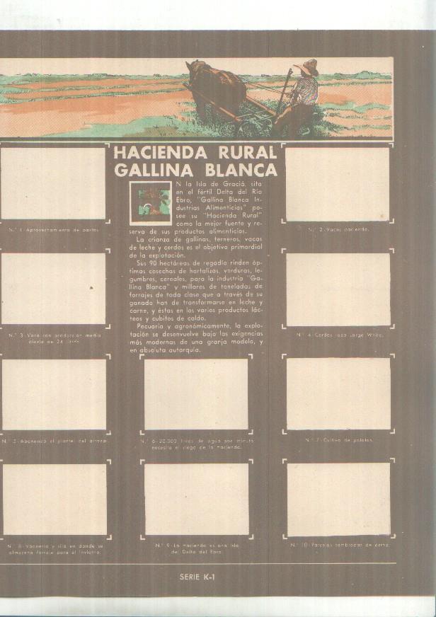 Cromos: Gallina Blanca:  Hacienda Rural + Flan