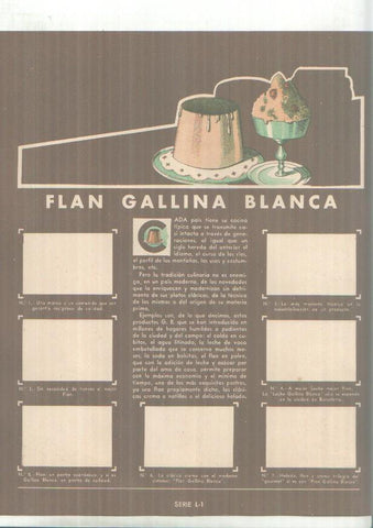 Cromos: Gallina Blanca:  Hacienda Rural + Flan