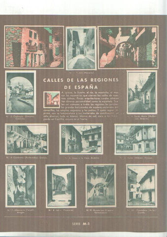 Cromos: Gallina Blanca:  Monasterio de piedra + Calle de las regiones de España