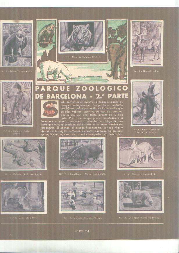 Cromos: Gallina Blanca:  Zoologico de Barcelona + Leche