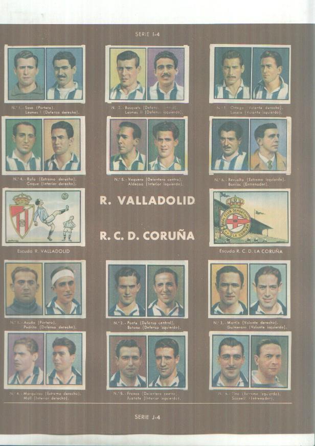 Cromos: Gallina Blanca: R. Valladolid + R.C.D.Coruña + At.Bilbao + R.S.San Sebastian