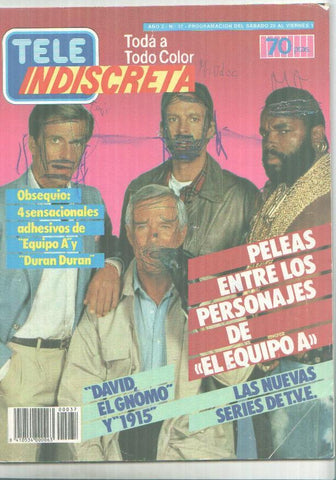 Revista Tele Indiscreta numero 37: garabatos en cubierta segun imagen, faltan paginas 41 a 44