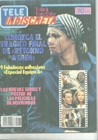 Revista Tele Indiscreta numero 38: garabatos en cubierta segun imagen, roto pagina trasera segun imagen adjunta