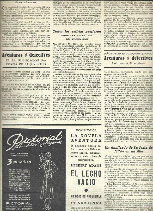 LAMINA 37823: Publicidad de la novera El lecho vacio
