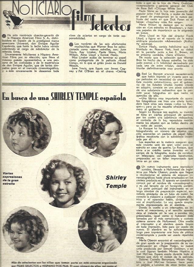 LAMINA 37820: Concurso En busca de Shirley Temple