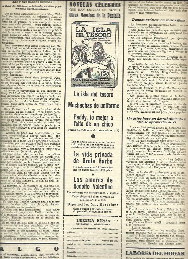 LAMINA 37801: Publicidad de la novela La isla del tesoro