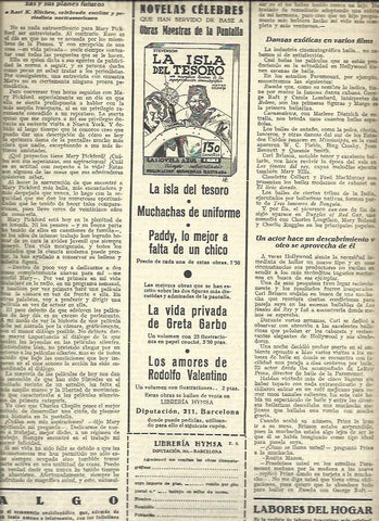 LAMINA 37801: Publicidad de la novela La isla del tesoro