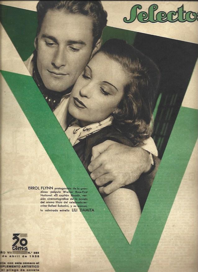 LAMINA 37814: Portada con Errol Flynn y Lili Damita