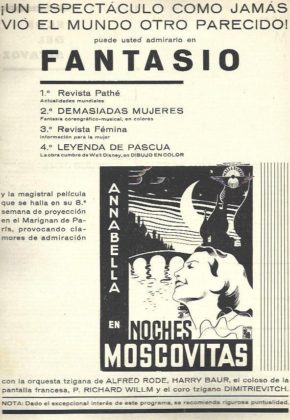 LAMINA 37852: Publicidad de Anabela en Noches Moscovitas