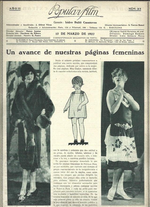 LAMINA 37889: Moda de 17 de marzo de 1927