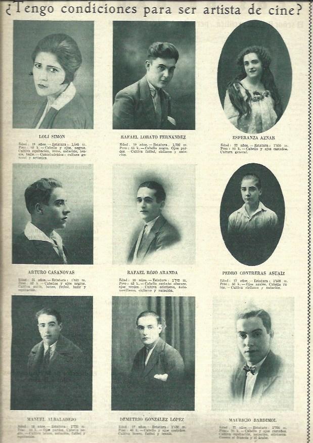 LAMINA 37892: Candidatos a actores en 1927