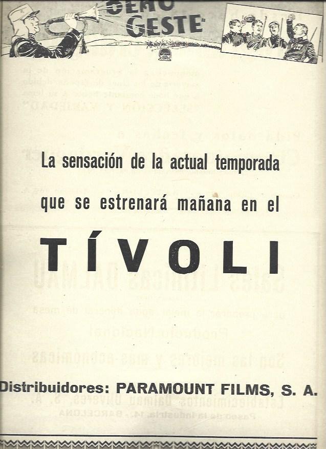 LAMINA 37899: Anuncio de estreno en el Tivoli
