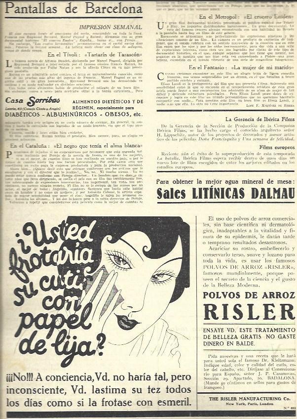 LAMINA 37853: Publicidad de Polvos de arroz Risler
