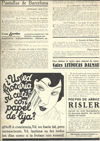 LAMINA 37853: Publicidad de Polvos de arroz Risler