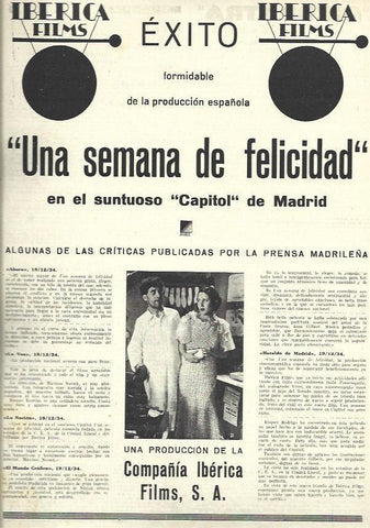 LAMINA 37859: Publicidad de Una semana de felicidad en el Capitol de Madrid