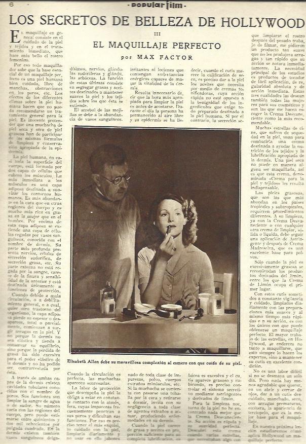 LAMINA 37868: Elisabeth Arlen, por Max Factor