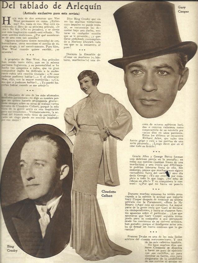 LAMINA 37869: Gary Cooper, Claudette Colbert y Bing Crosby