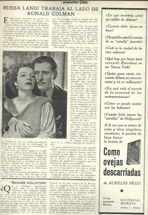 LAMINA 37873: Elissa Landi y Ronald Colman
