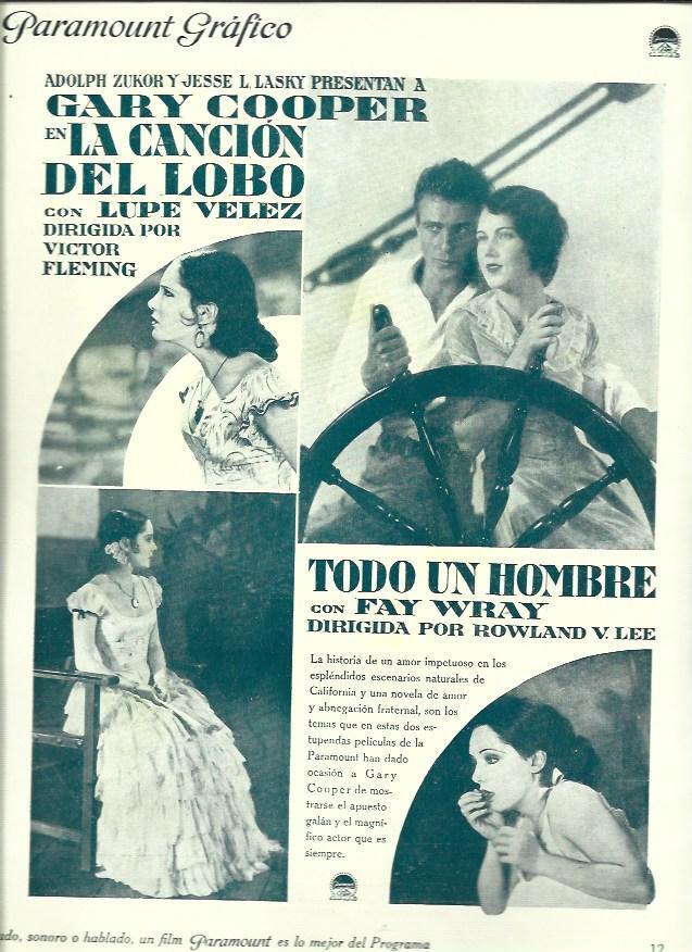 LAMINA 37574: Gary Cooper en La cancion del lobo