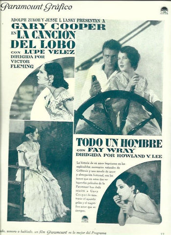 LAMINA 37574: Gary Cooper en La cancion del lobo