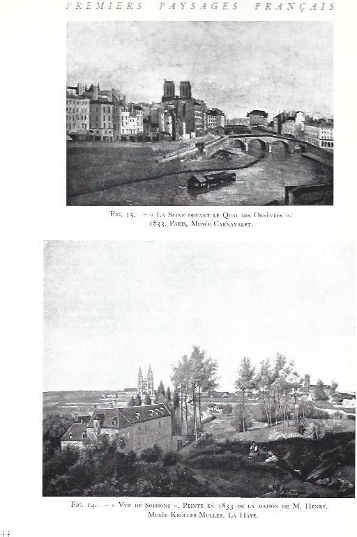 LAMINA 37550: El Sena y Vista de Soissons, por Corot