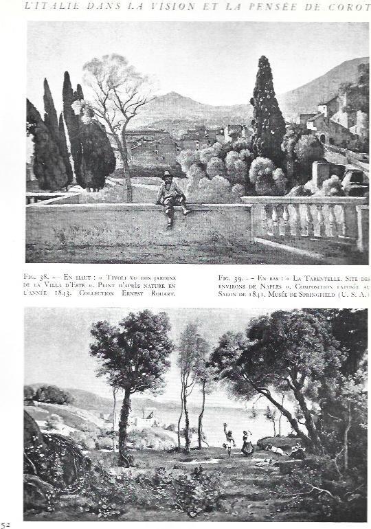 LAMINA 37554: Tivoli vu sur jardins de la ville d'este y La Tarentelle, por Corot