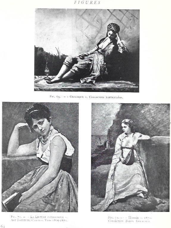 LAMINA 37560: Odalisque, La Lecture interrompue y Haydee, por Corot