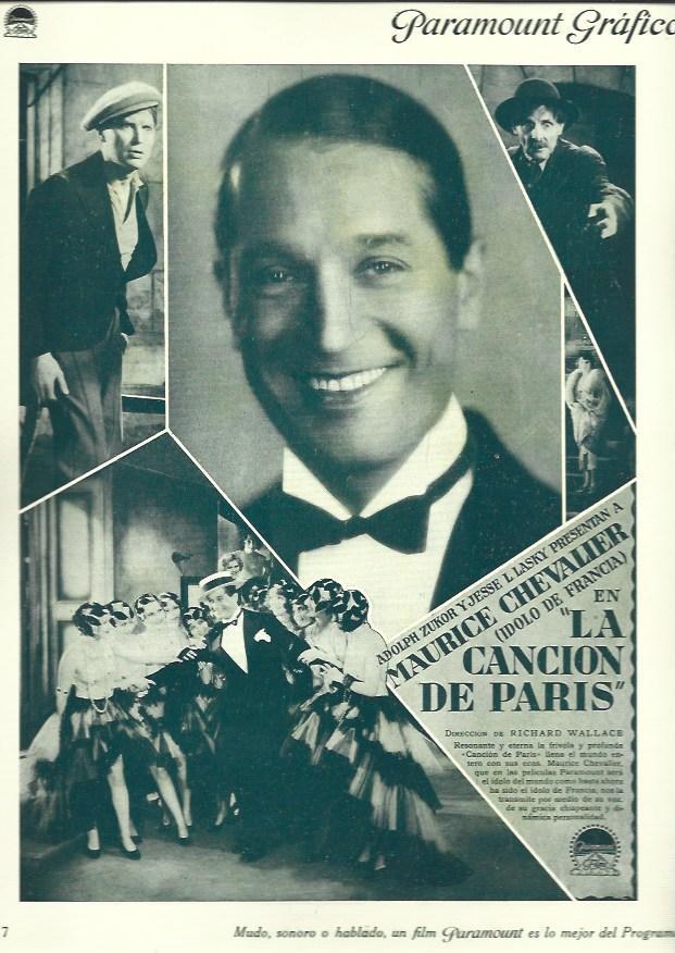 LAMINA 37572: Maurice Chevalier en La cancion de Paris