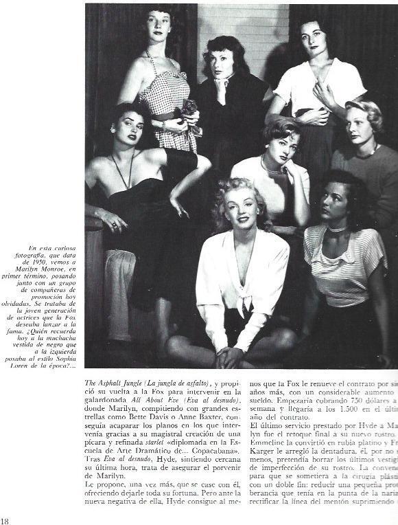 LAMINA 37630: Marilyn Monroe con compañeras de la Fox