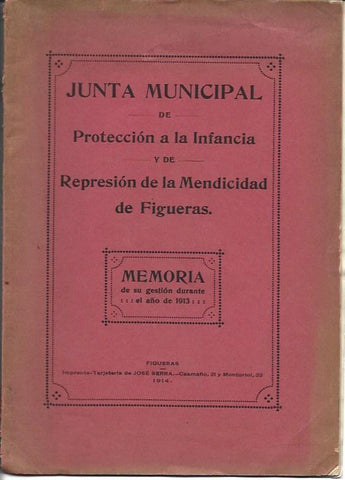 OBRA 37770: Memoria de la Junta Municipal de Proteccion a la Infancia de Figueres
