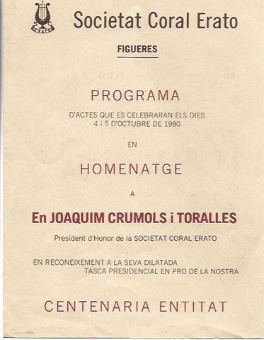 OBRA 37748: Homenatge a en Joaquim Crumols i Toralles