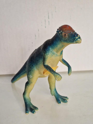 Figura de goma vintage: Pachycephalosaurus, con altavoz que reproduce rugido