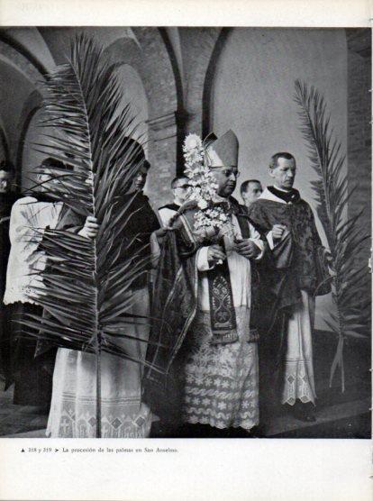 LAMINA V45733: Procesion de las palmas en San Anselmo, Roma