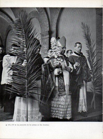LAMINA V45733: Procesion de las palmas en San Anselmo, Roma