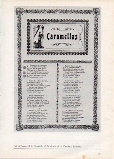 LAMINA V45788: Full de Cançons de les Caramelles, Col·lecio Ca l'Ardiaca