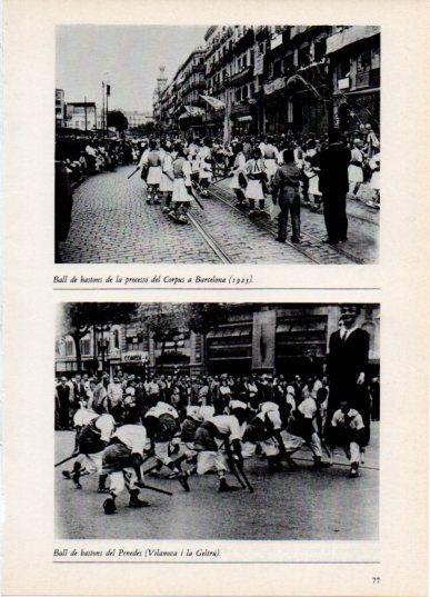 LAMINA V45802: Balls de bastons del Corpus a Barcelona 1925 i del Penedes