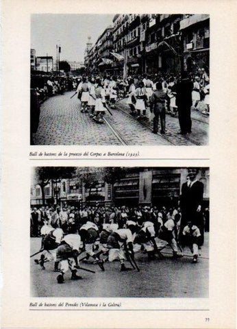LAMINA V45802: Balls de bastons del Corpus a Barcelona 1925 i del Penedes