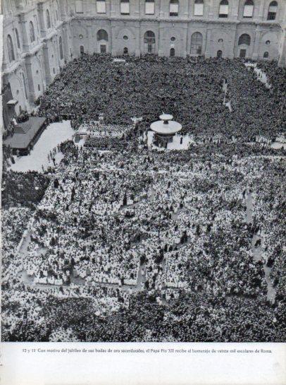 LAMINA V45614: Homenaje a Papa Pio XII jubileo bodas de oro sacerdotales