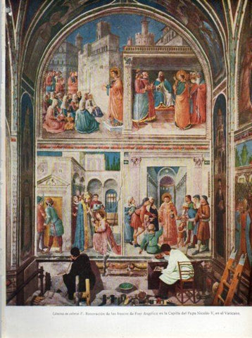 LAMINA V45683: Renovacion de los frescos de Fray Angelico, Vaticano