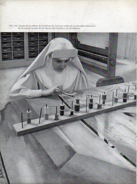 LAMINA V45688: Monja del taller de Gobelinos del Vaticano