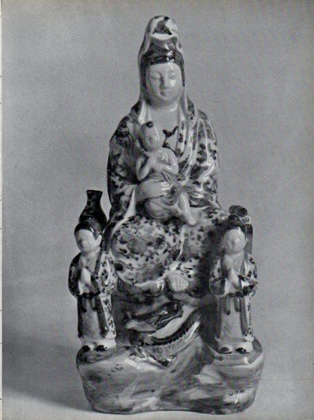 LAMINA V45659: Virgen Maria con el niño Jeus y angeles porcelana japonesa 