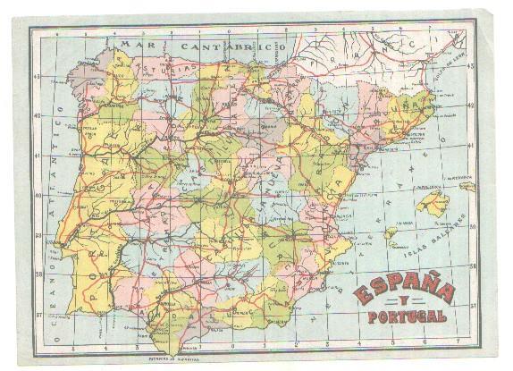 lamina mapa de España y Portugal