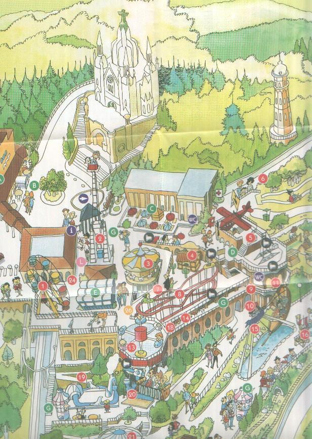 Folleto del parque atracaciones El TIBIDABO de BARCELONA