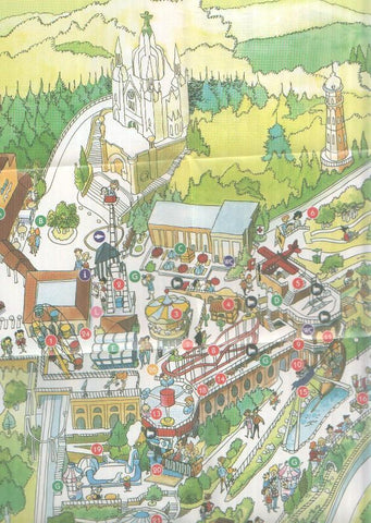 Folleto del parque atracaciones El TIBIDABO de BARCELONA