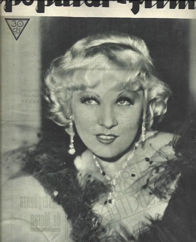 LAMINA 37909: Portada Popular Film con Mae West, 1 de marzo de 1934