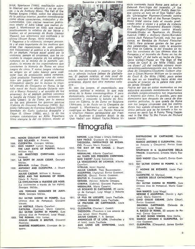 LAMINA 38075: Filmografia de peliculas sobre Roma