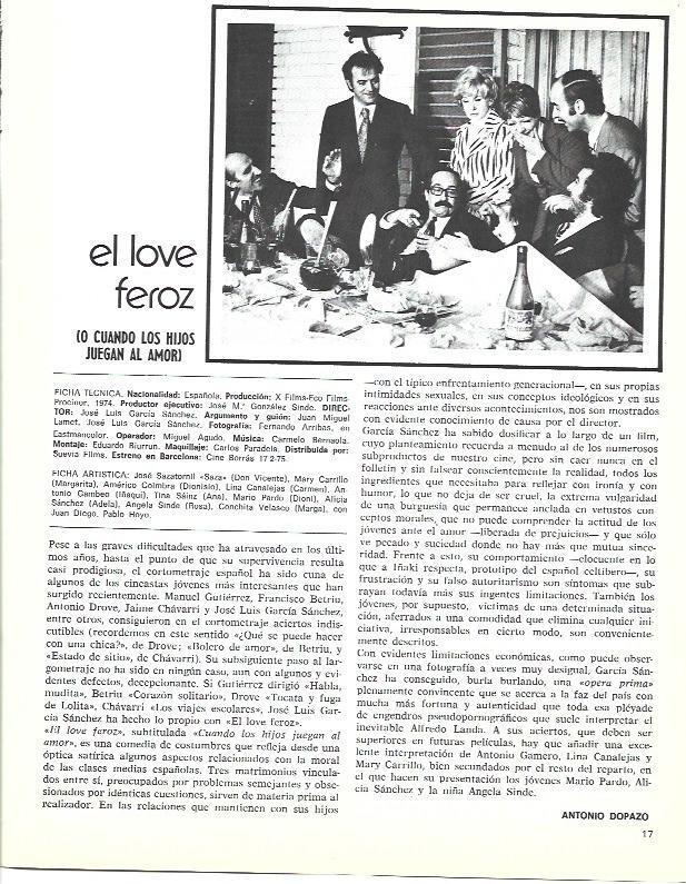 LAMINA 38079: Escena y ficha tecnica de El love feroz