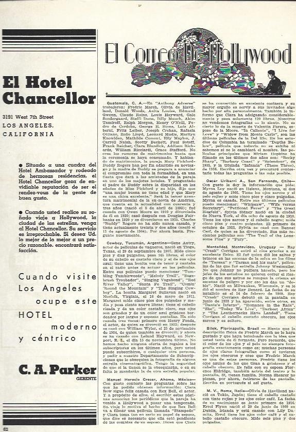 LAMINA 38052: Publicidad de Hotel Cancellor en Los Angeles